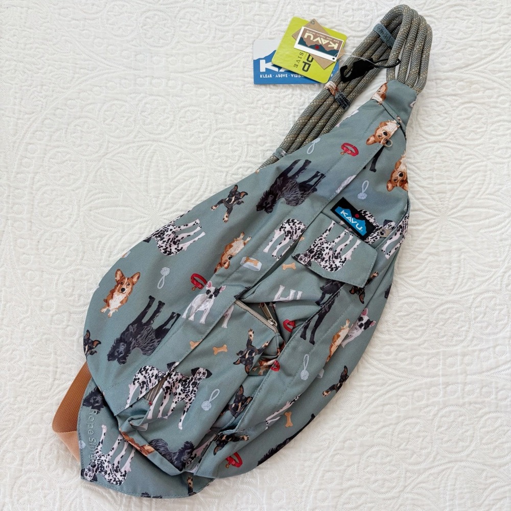 RARE Kavu Rope Sling Bag, Special Edition Dog Party Print